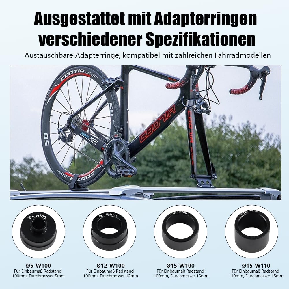2 Stück Fahrrad Dachträger Gabelhalterung, Aluminiumlegierung Gabelhalterung Steckachse, Fahrrad Vor