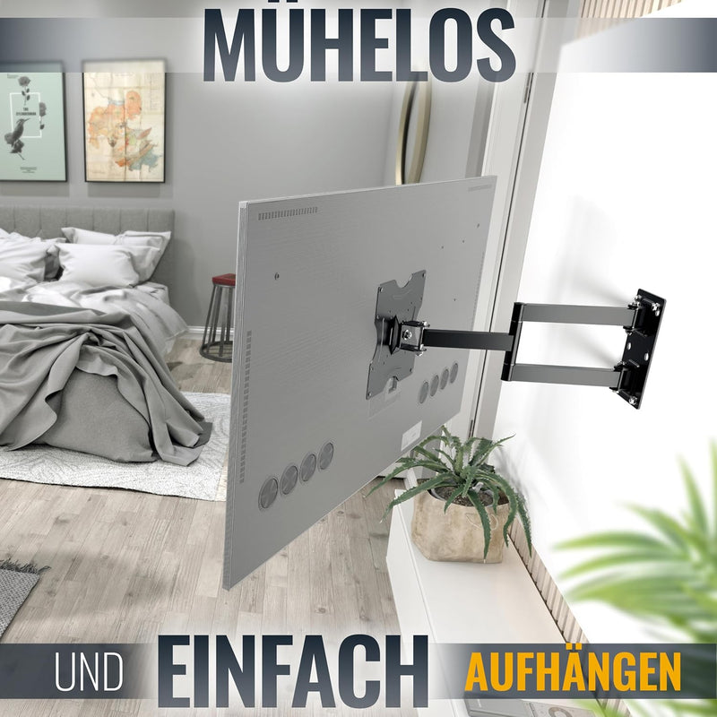 RICOO TV Wandhalterung Fernseher Schwenkbar Neigbar für 22-37 Zoll, Universal TV Halterung R02, Fern