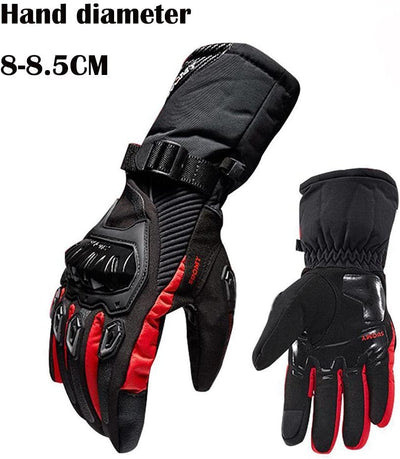 Riloer Motorradhandschuhe Leder Winter Wasserdicht Outdoor Radfahren Handschuhe Touchscreen Resistan