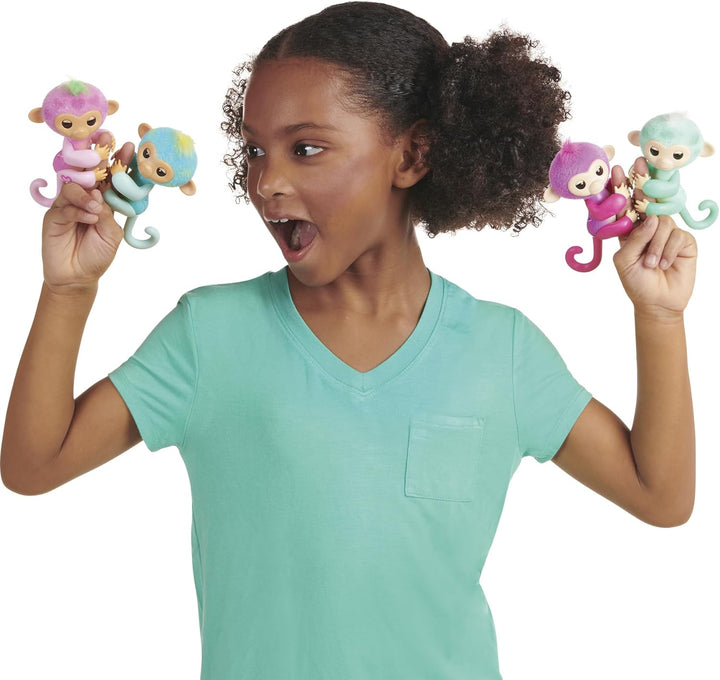 FINGERLINGS – Leo – Interaktives Baby-AFFE blau – Elektronisches Plüschtier für Kinder ab 5 Jahren –
