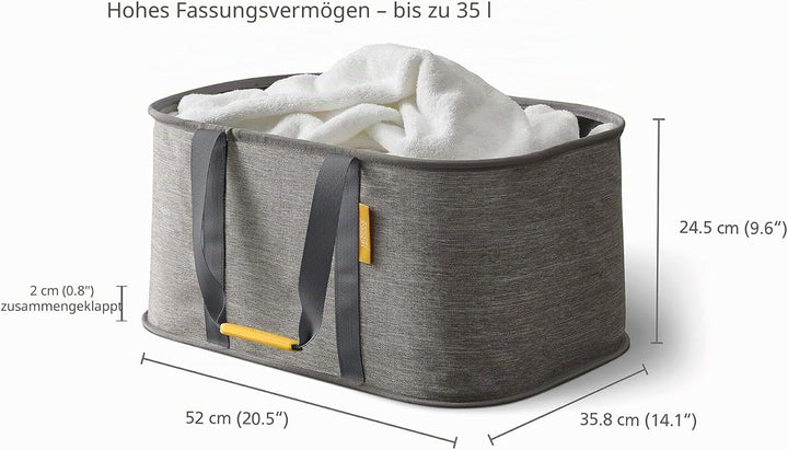 Joseph Joseph Laundry 2er Set - Hold-All 35L Faltbarer Wäschesammler und Tota 60L Wäschekorb mit dec