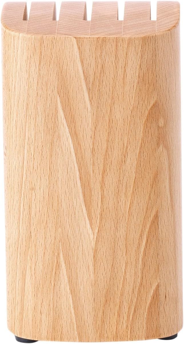Brabantia Profile Messerblock aus Holz, Holz, Matt Steel, für 5 Messer, 260469