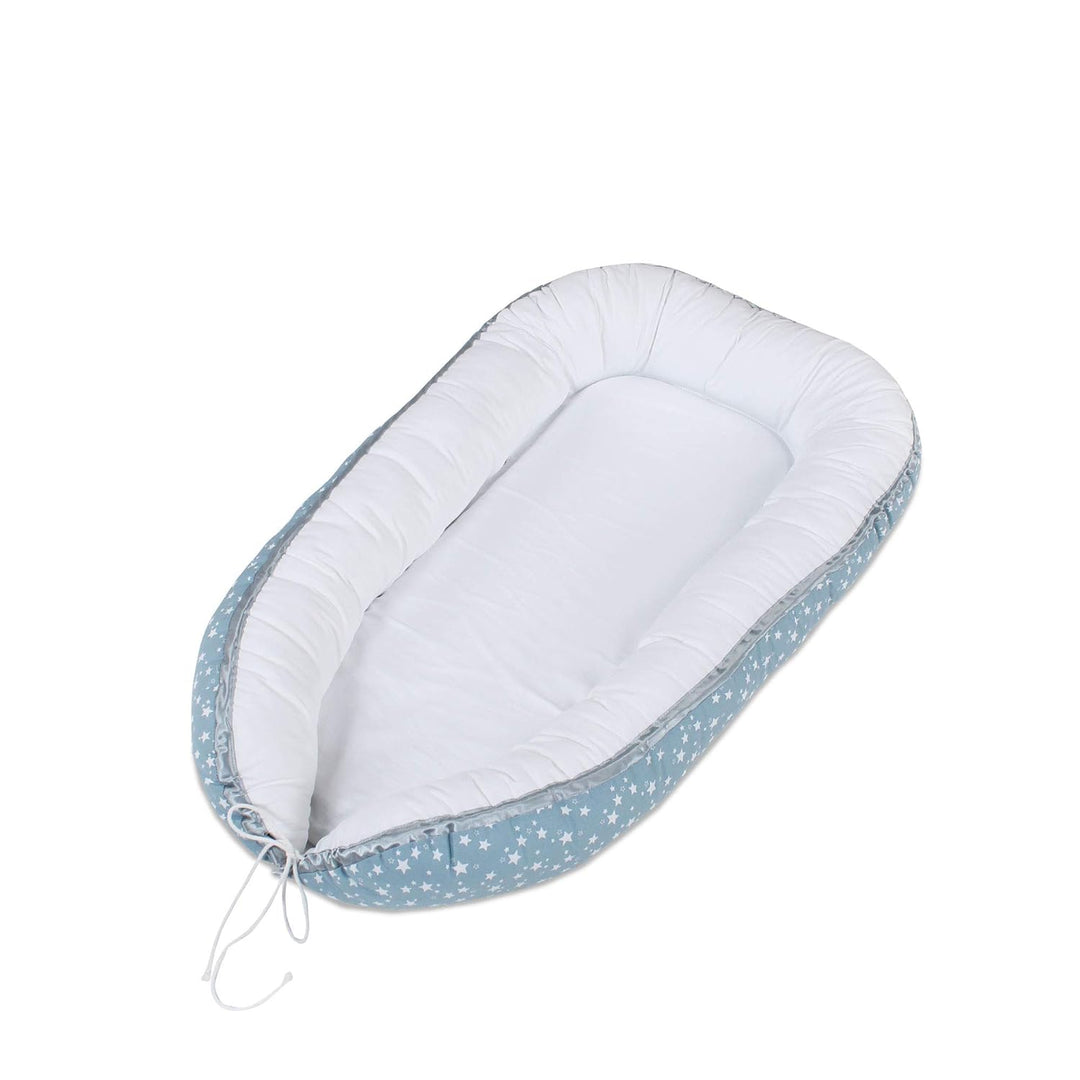 babybay Kuschelnest, azurblau Sterne weiss