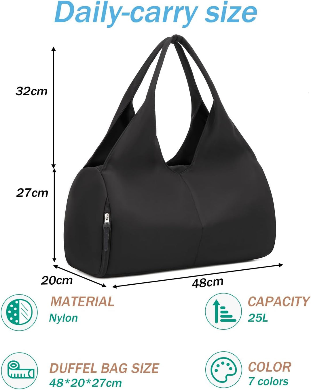 Sporttasche Damen Reisetasche Handgepäck mit Schuhfach & Nassfach Trainingstasche kleine Gym Tasche