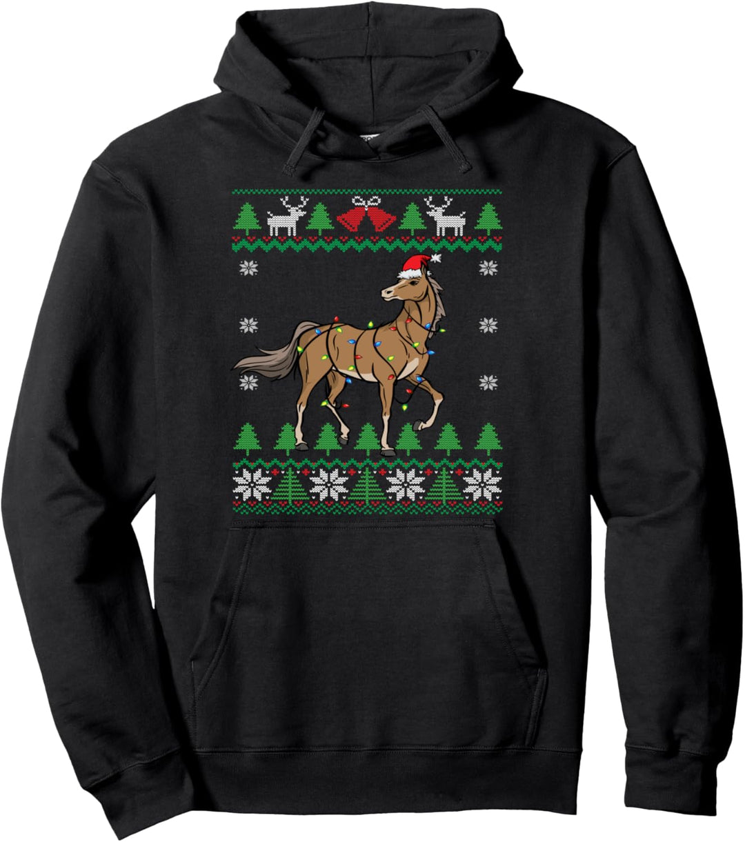 Pferde-Weihnachtsmann | Reiterliche Weihnachten Pullover Hoodie