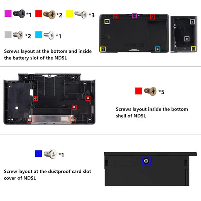 eXtremeRate Full Gehäuse Case für Nintendo DS Lite NDSL, DIY-Ersatz Voll Hülle&Knöpfen&Screen Protec