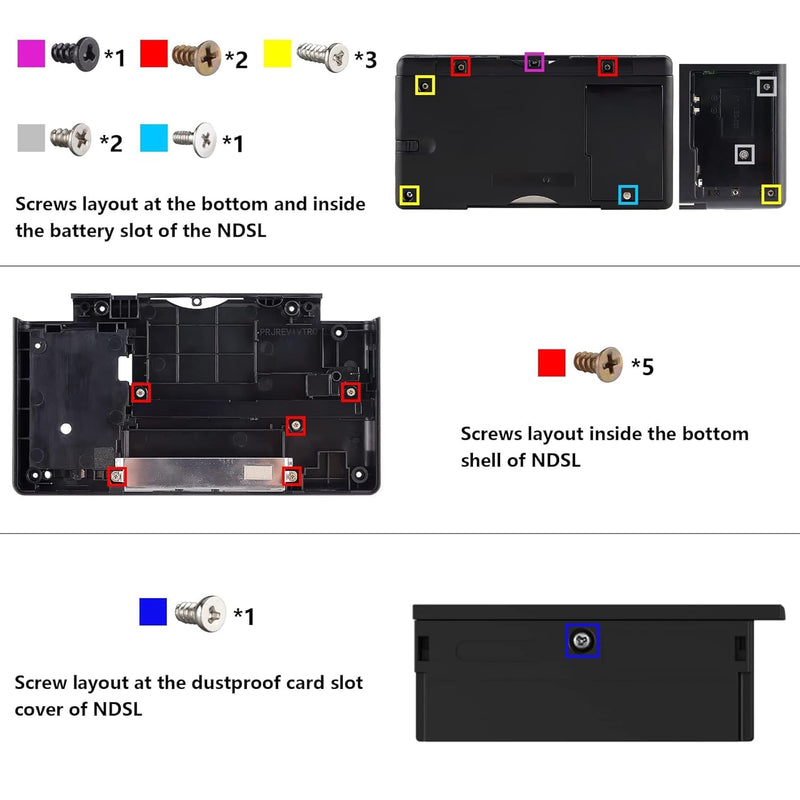 eXtremeRate Full Gehäuse Case für Nintendo DS Lite NDSL, DIY-Ersatz Voll Hülle&Knöpfen&Screen Protec
