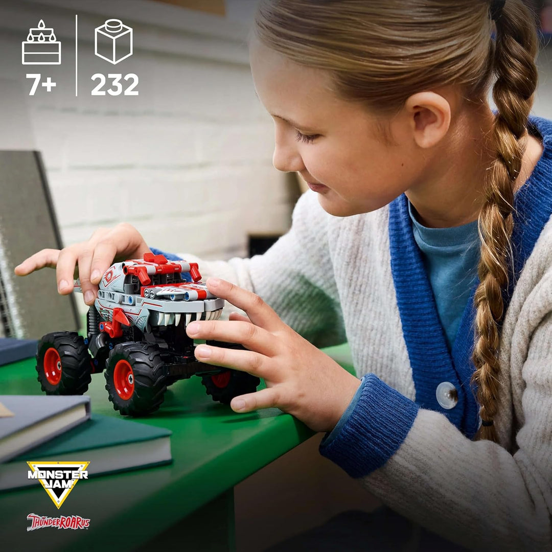 LEGO Technic Monster Jam ThunderROARus, Spielzeug-Monstertruck mit Rückziehfunktion, Bauspielzeug fü