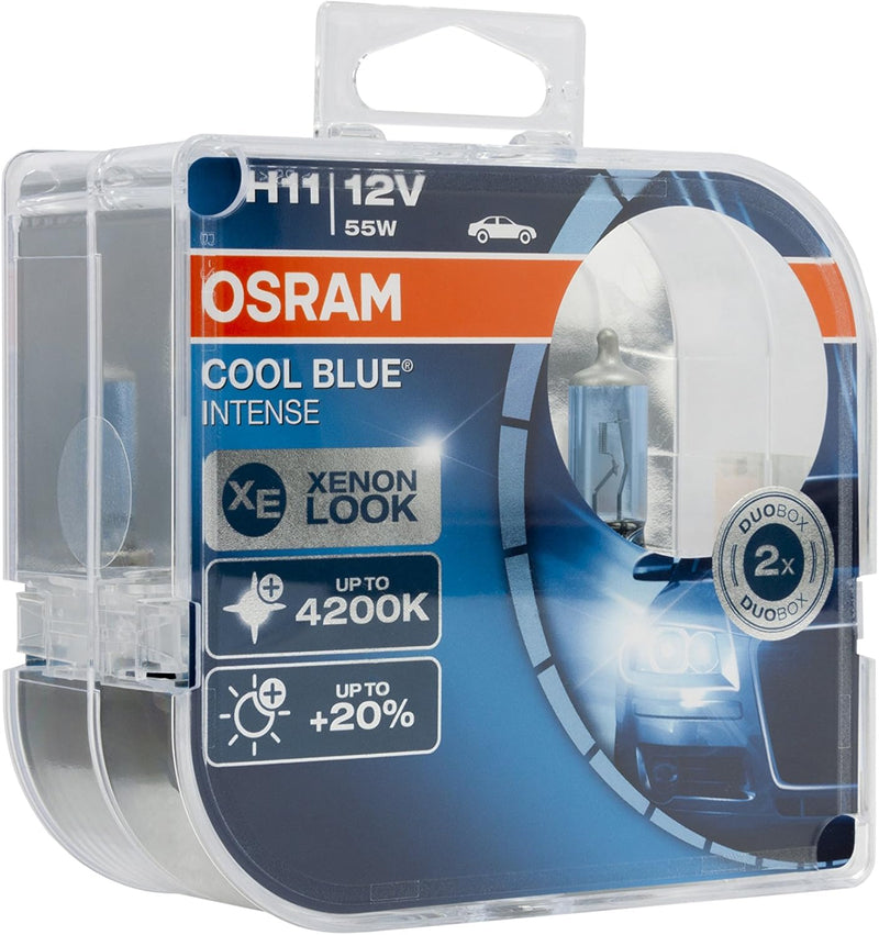 Osram 64211CBI-HCB Cool Blue Intense H11 Halogen, Scheinwerferlampe, 12 V, Duo Box, Anzahl 2