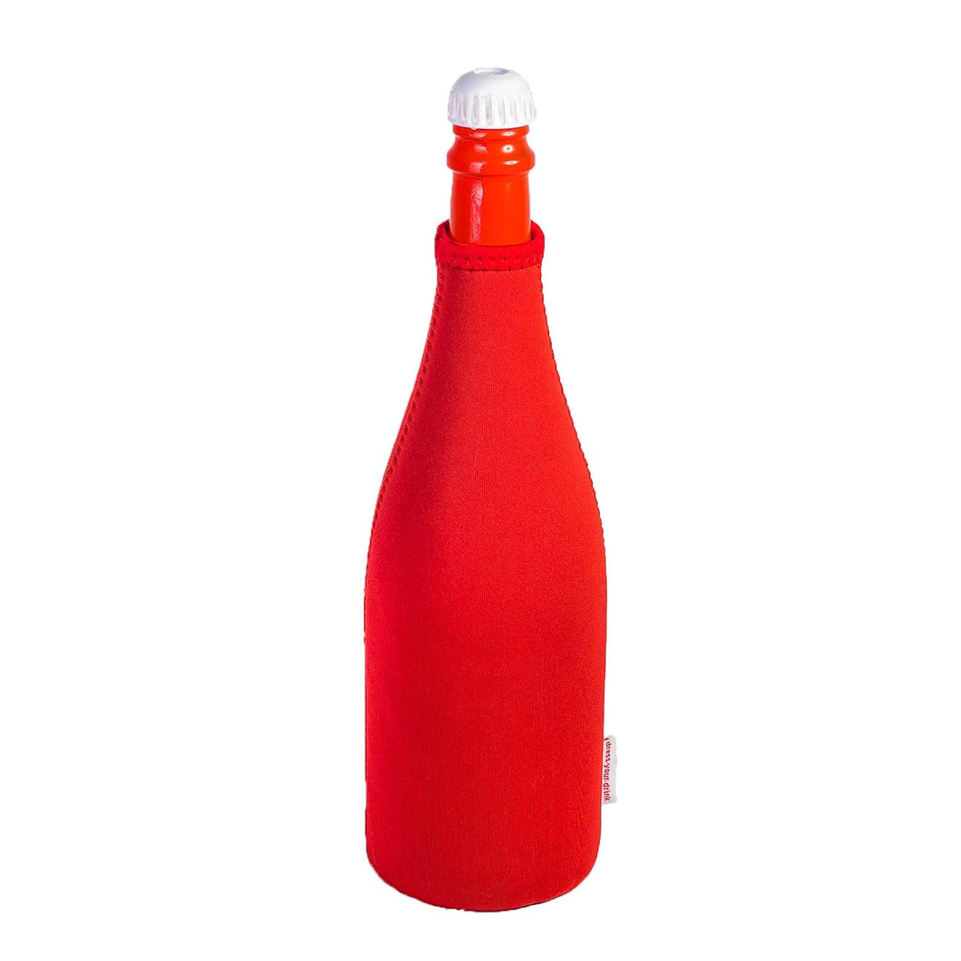 Sektkühler 0,75l Neopren, Flaschenkühler, Weinkühler, Getränkekühler, DRESS-YOUR-DRINK (Rot, 5er Spa