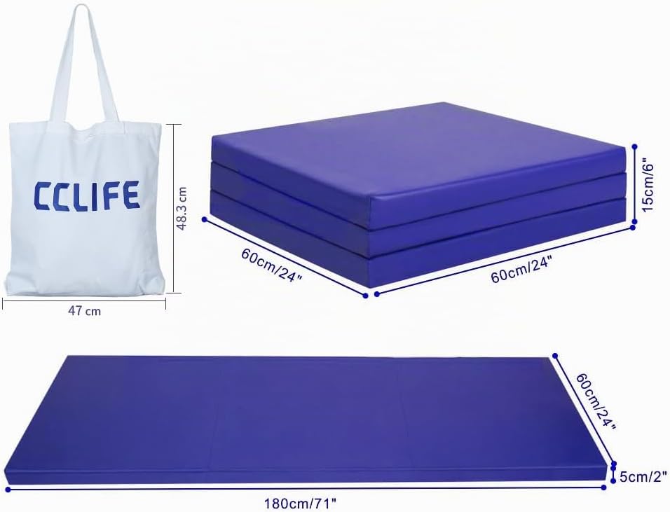 CCLIFE Turnmatte Weichbodenmatte 180x60x5cm Kinder Klappbare für Zuhause Fitnessmatte Gymnastikmatte
