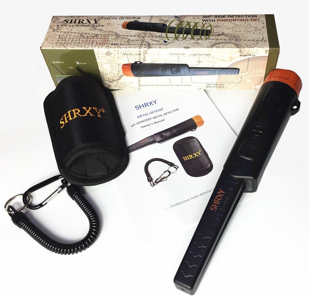 shrxy Metal Detectors Portable Gold Hunter Gold Finder Hand Held with LED Light for Low Light Uses (
