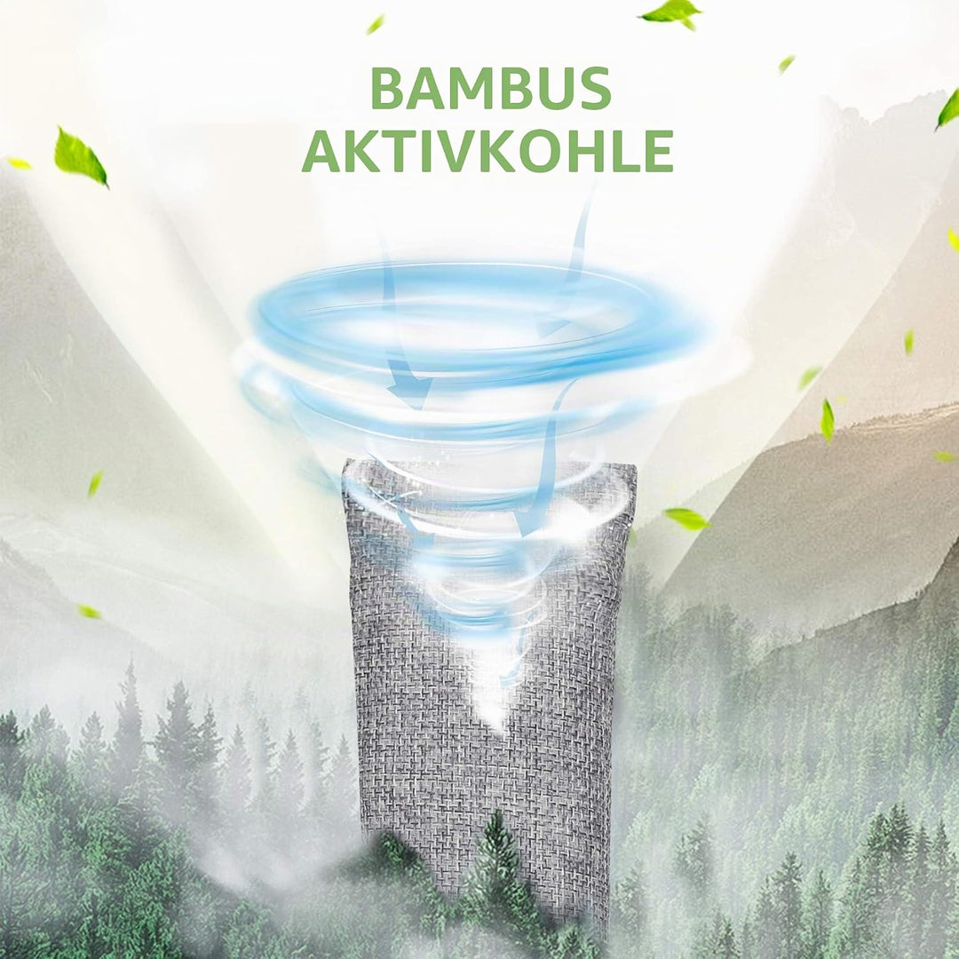 6er-Pack Bambuskohle-Luftreinigungsbeutel, Aktivkohlebeutel Geruchsabsorber, Feuchtigkeitsabsorber,