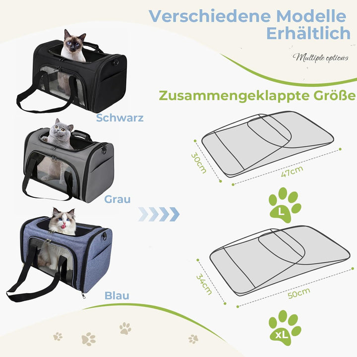Bibykivn Transporttasche für Katze Hund, Katzentransportbox, Hundebox Faltbar Hundetasche Transportt