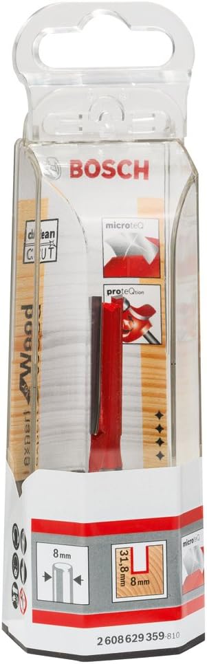 Bosch Professional Nutfräser (für Holz, Schaft 8mm, Ø8mm, Arbeitslänge 31,8mm, Gesamtlänge 70mm)