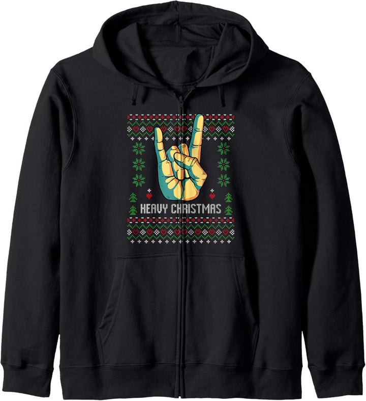 Heavy Christmas Death Metal Hässlicher Weihnachtspullover Heavy Metal Kapuzenjacke