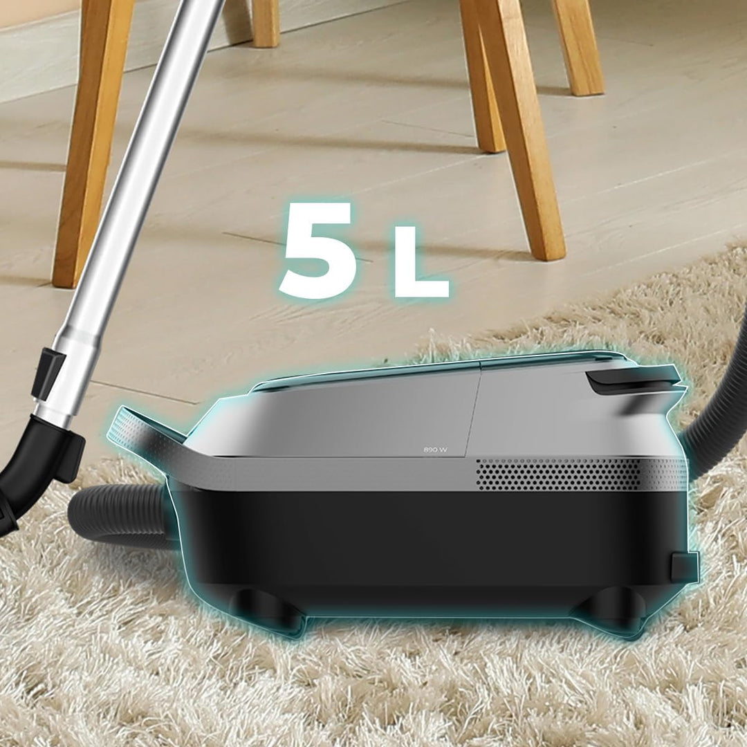 Cecotec Bodenstaubsauger mit Beutel 5L Conga Powerbag 5000 Prostyle. 890W, 5 L Behälter, HEPA-Filter