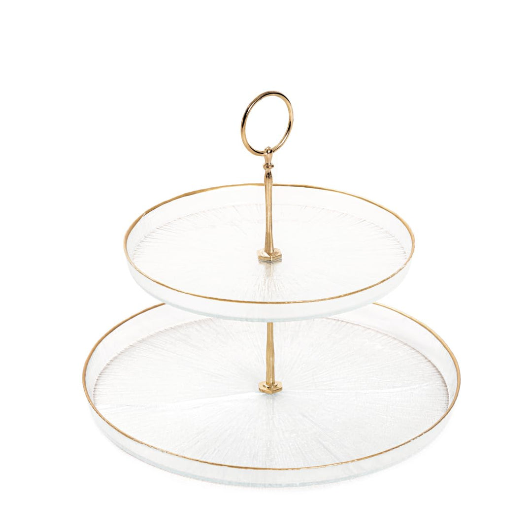Homla Servierplatte Serviertablett MONZE zweistufig transparent 21 cm, 28 cm
