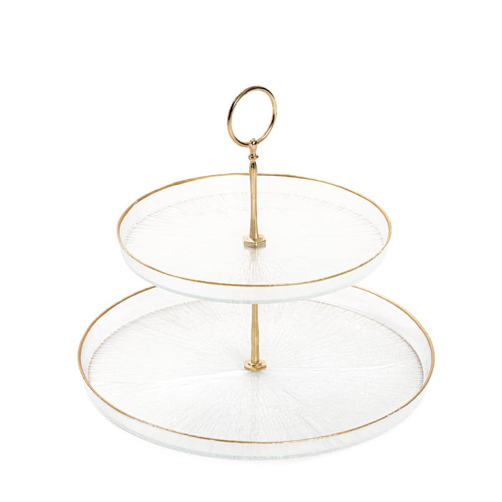 Homla Servierplatte Serviertablett MONZE zweistufig transparent 21 cm, 28 cm