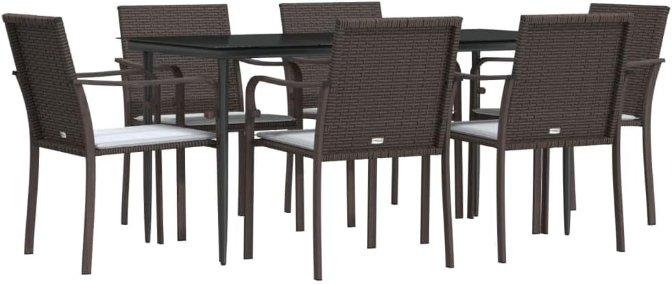 Festnight Poly Rattan Sitzgruppe Gartenmöbel Set Garten Essgruppe 6 Personen Gartenmöbel Set mit 6 G