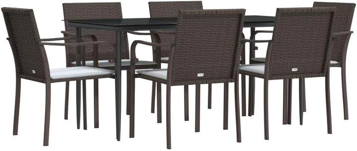 Festnight Poly Rattan Sitzgruppe Gartenmöbel Set Garten Essgruppe 6 Personen Gartenmöbel Set mit 6 G