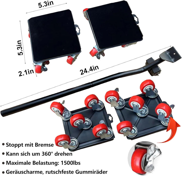 TIMILAND Möbelroller Transportroller Set,Möbelroller Set,Transportrollen Möbel,5 Räder,360 Grad Dreh