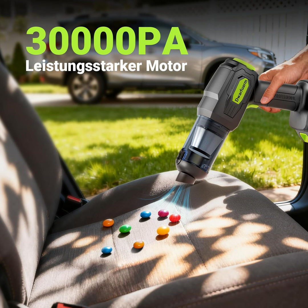 Handstaubsauger, Autostaubsauger, Auto Zubehör, Mini Staubsauger | 30000Pa Saugkraft, 3000mAh Akku ×