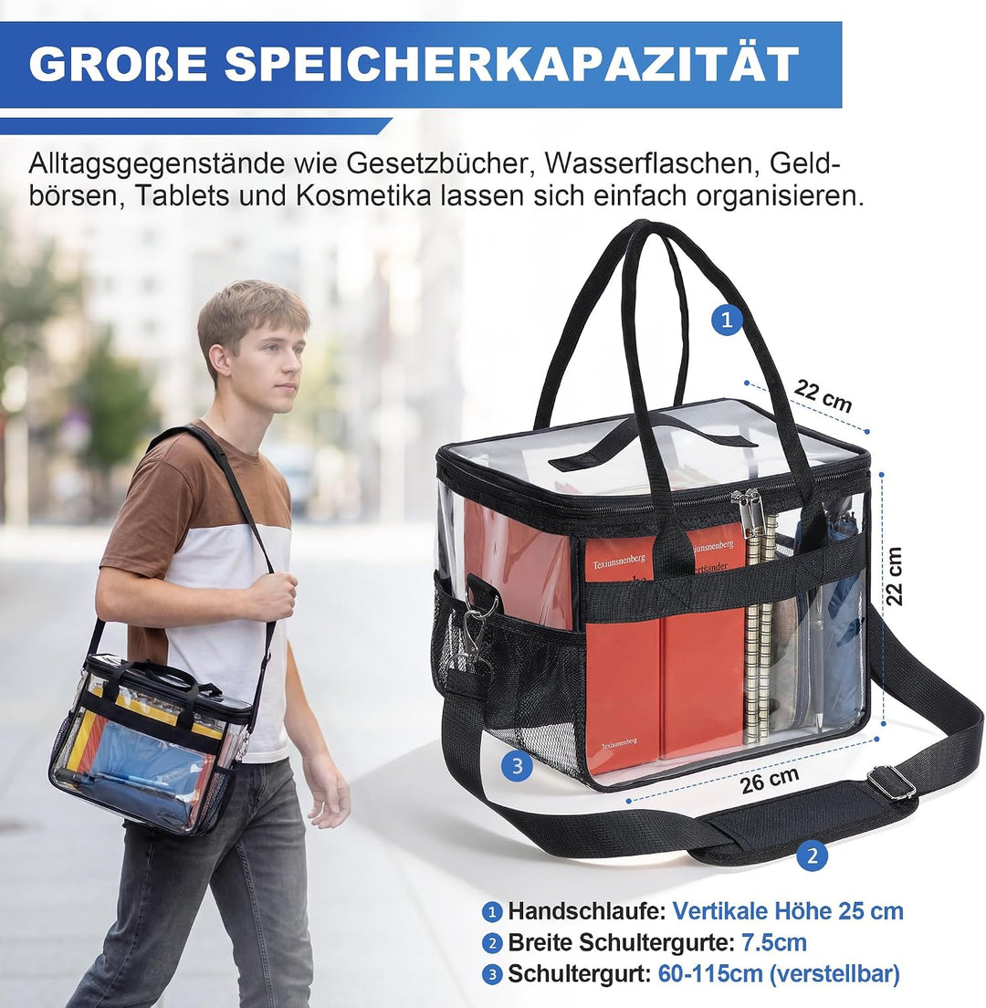 Enhon Transparente Tasche für Gesetze und Kommentare, PVC Gesetzestasche für Schönfelder, Sartorius,