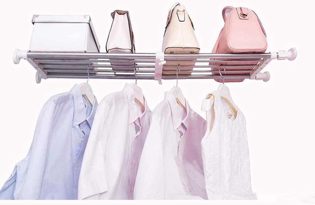 Hershii Teleskop Kleiderschrank System Schrank Kleiderstange Erweiterbar Regalteiler Kleideraufbewah