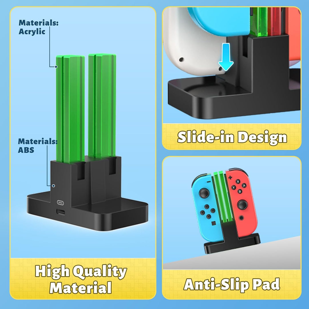 FASTSNAIL Ladestation für Switch Controller, Ladestation Kompatibel mit Nintendo Switch&Switch OLED，