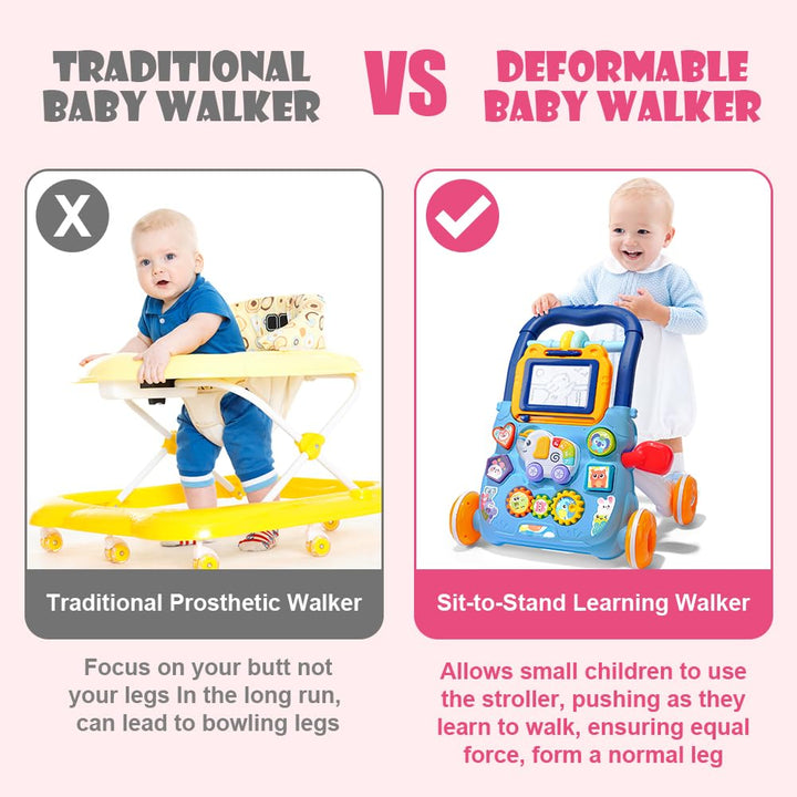 Aolso Baby Walker, Sit-to-Stand Learning Walker, Baby Entertainment Table Early Education Activity C