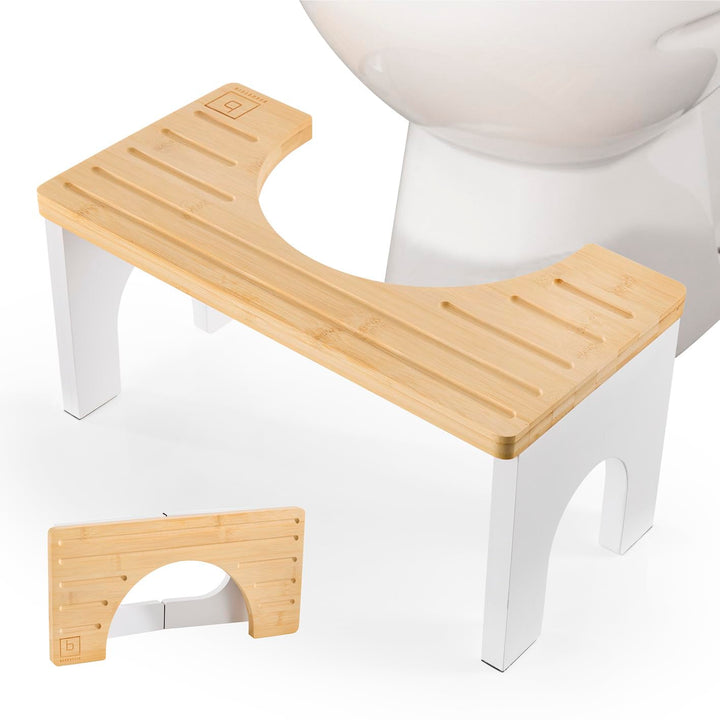 BENKSTEIN Toilettenhocker Erwachsene - Toilettenhocker Holz - Klohocker Toiletten Hocker - WC Hocker
