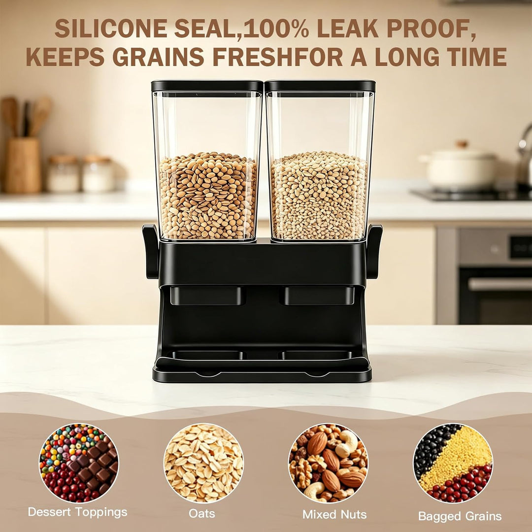 Müslispender, 3L Cereal Dispenser & Cornflakes Spender, Zweifach-Fach-Design, Zerkleinert Keine Cere