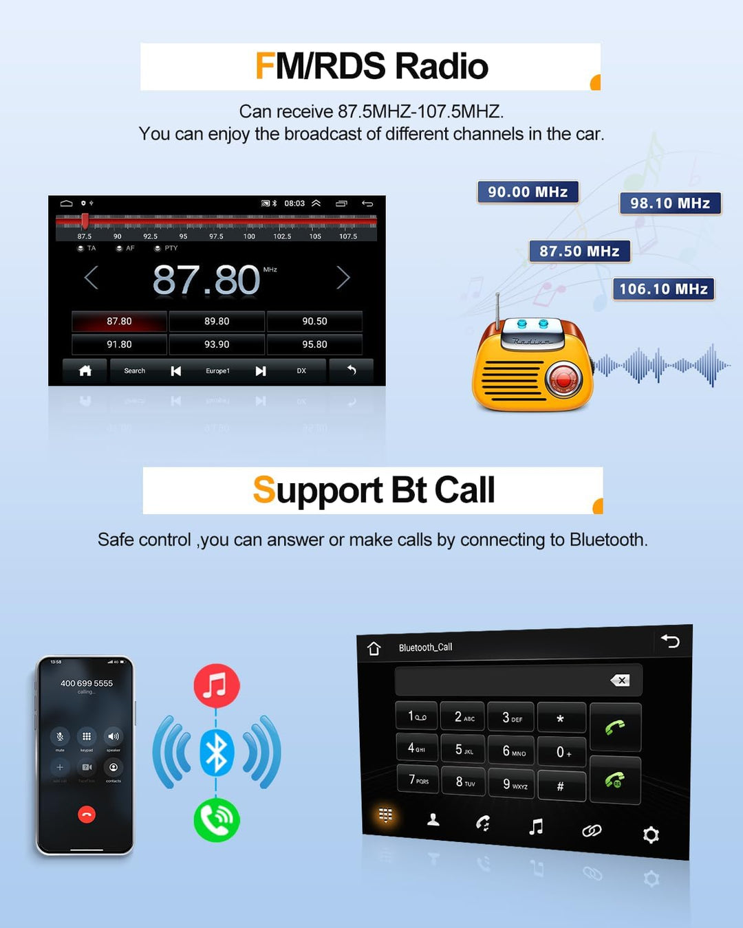 CAMECHO Android Autoradio mit Navi für Suzuki Swift(2003-2010),Doppel Din Radio mit 10,1 Zoll Bildsc