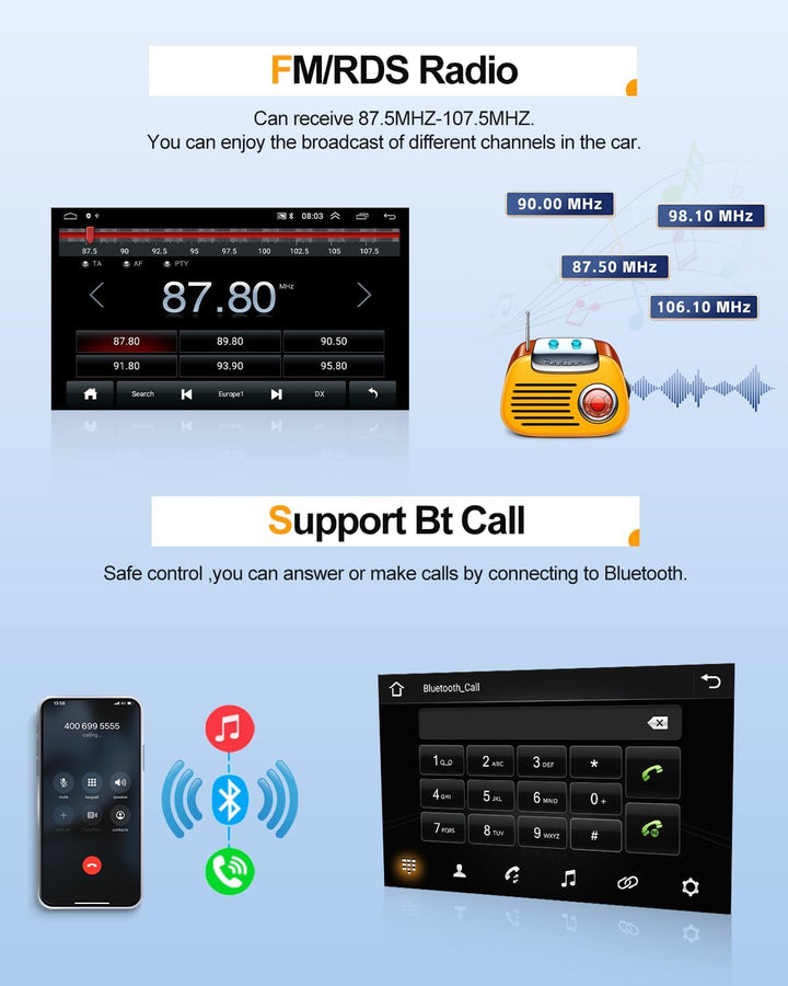 CAMECHO Android Autoradio mit Navi für Suzuki Swift(2003-2010),Doppel Din Radio mit 10,1 Zoll Bildsc