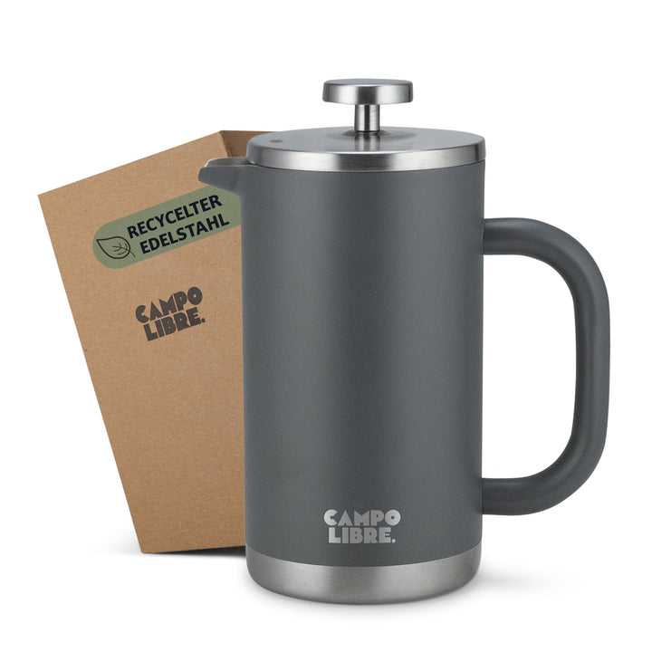 Campo Libre. Giorgio. French Press I Kaffeebereiter aus doppelwandigem Edelstahl 0,6l I plastikfreie