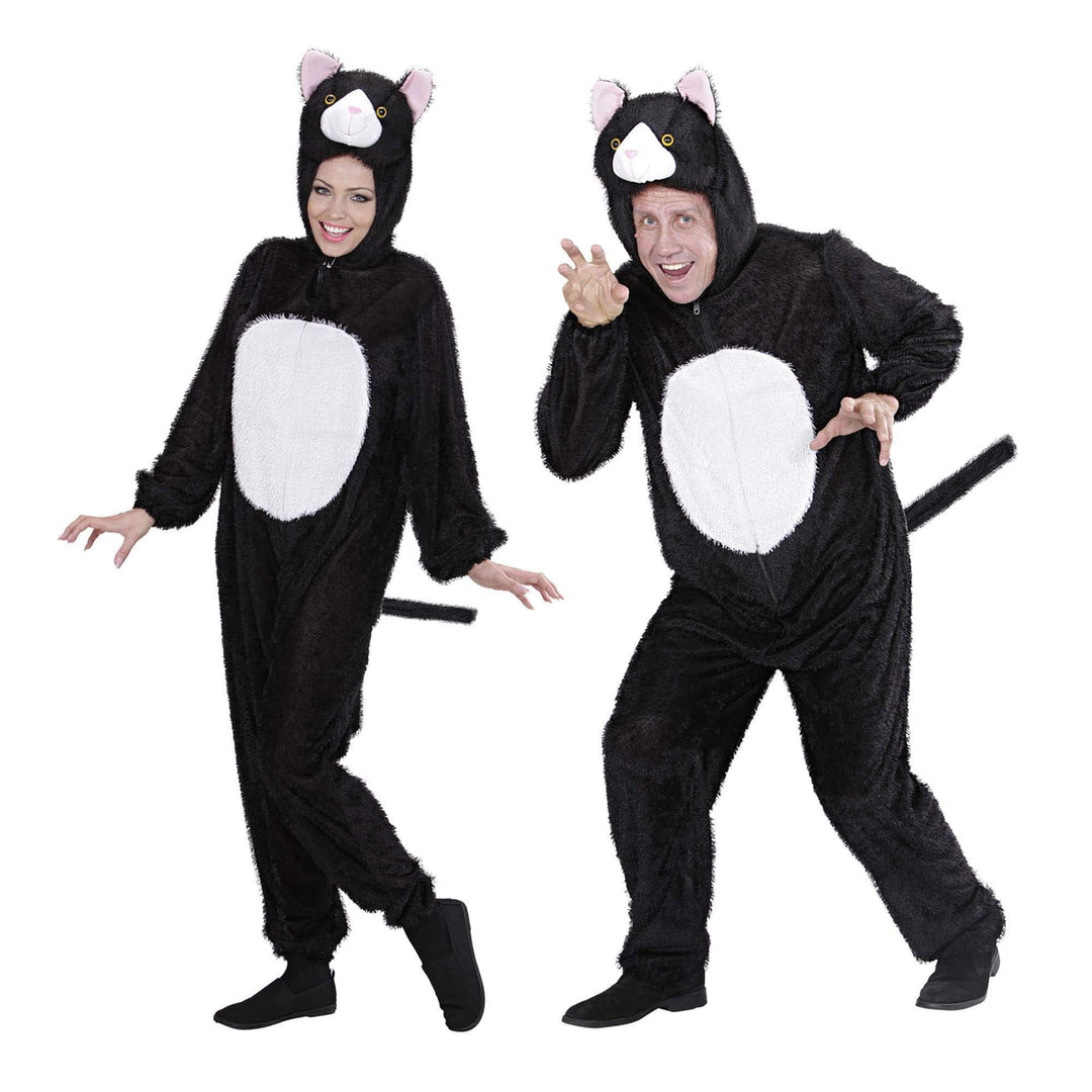 W WIDMANN MILANO Party Fashion - Kostüm Katze, Overall mit Kapuze, Tierkostüm für Karneval, M