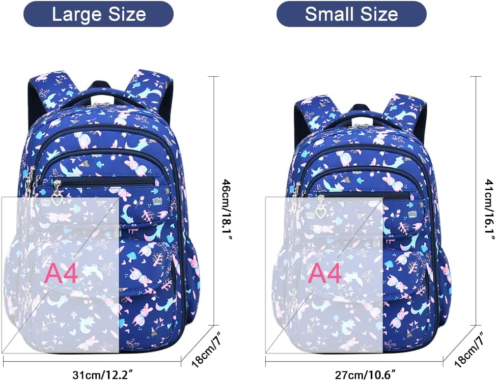 Schulrucksack für Mädchen, Kinder Schulranzen Grundschultaschen Kinderrucksack Studenten Rucksäcke L