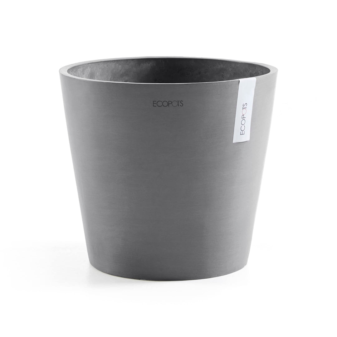 ECOPOTS Blumentopf Amsterdam Hell Grau - Durchmesser Ø 40 cm rund gross - Pflanzentopf aus Recycling