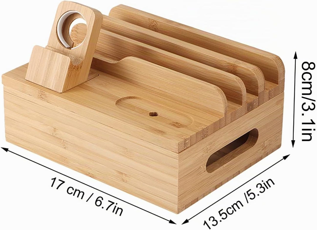 USB Ladestation Mehrere Geräte, Handyladestationen aus Holz, Handy Organizer Ladestation, Ablage für