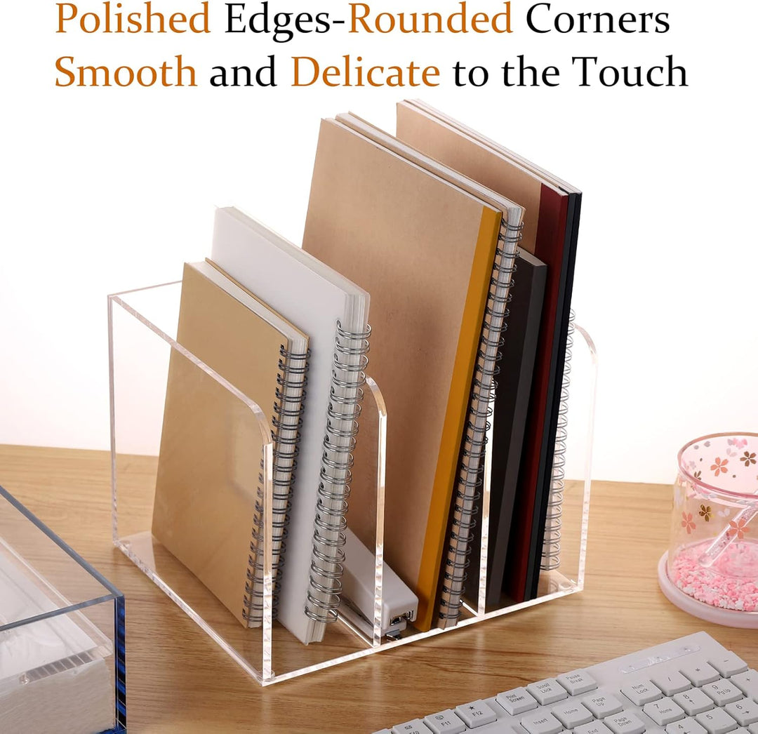 Zeitschriftenhalter, transparenter Acryl-Zeitschriftenständer, Aktenordner für Schreibtisch, Buch-Or