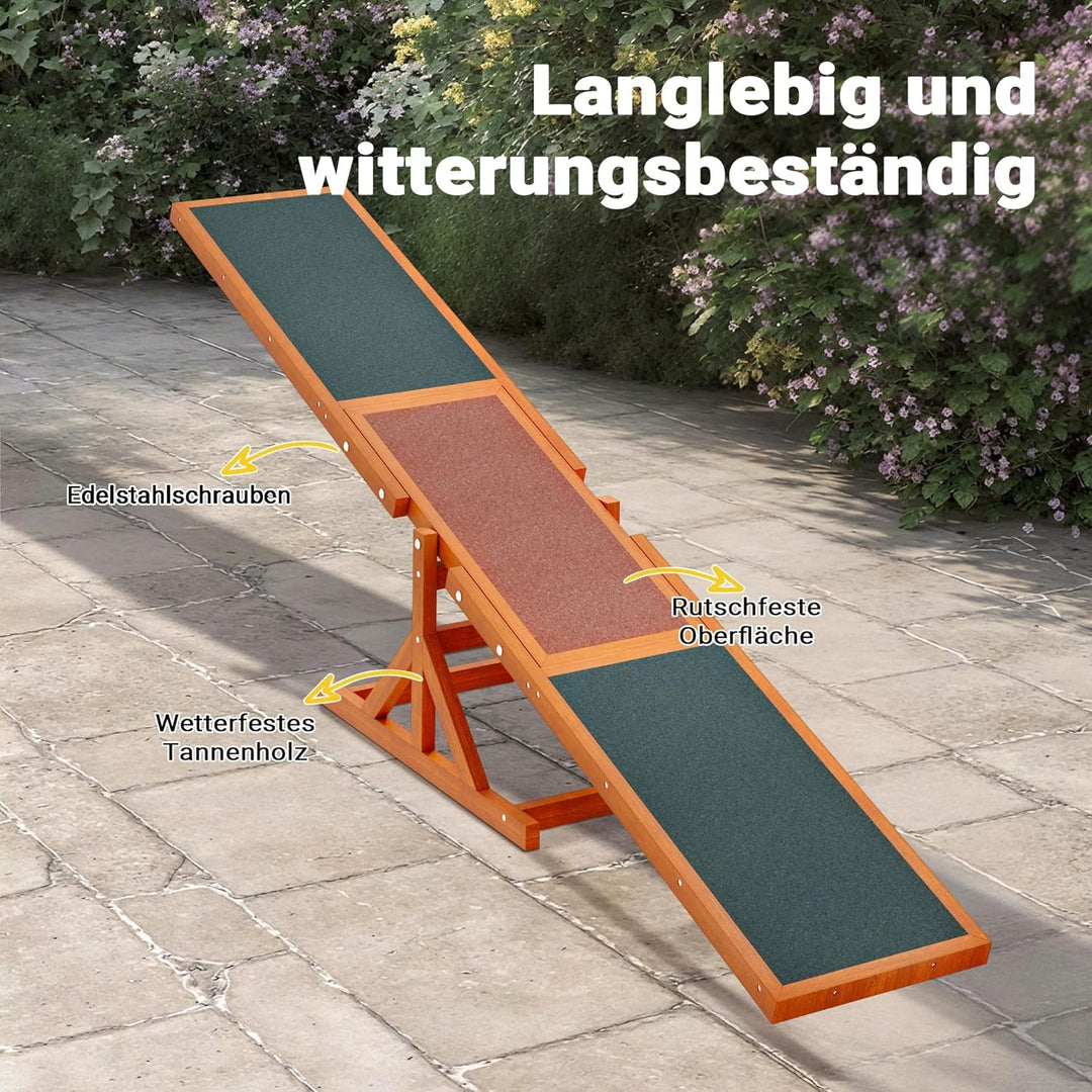 Wiltec Hundewippe 180x30x30cm für kleine & grosse Hunde zum Hundesport z.B. Agility Training, aus Ho