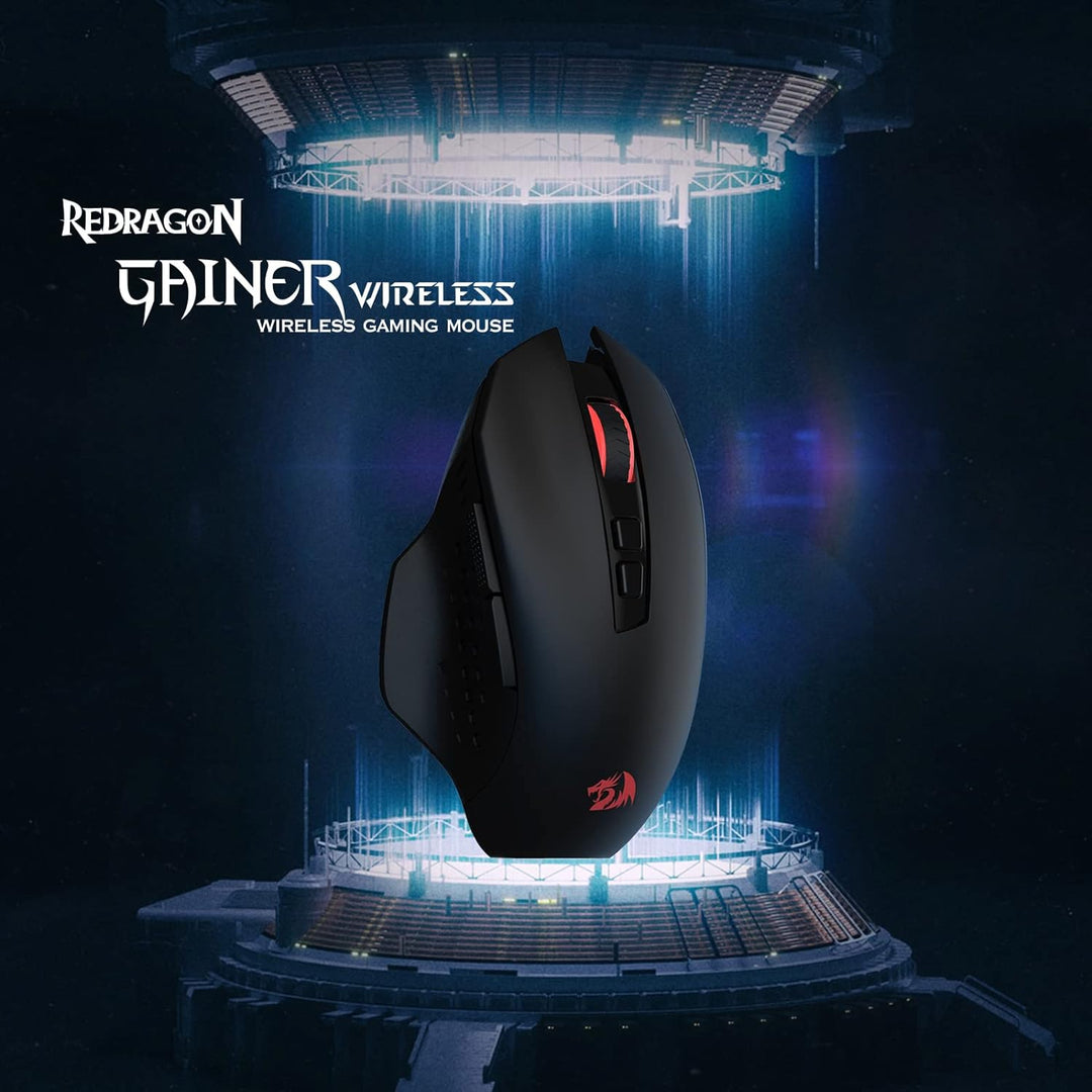 Redragon M656 Gainer Kabellose Gaming Maus, 4000 DPI, 2.4Ghz Gamer Maus, Wiederaufladbare Gaming-Mau