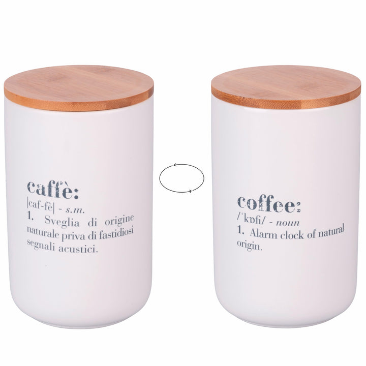 Villa d'Este Home Tivoli 1996 Victionary Kaffeedose 1000 ml aus Keramik mit Bambusdeckel