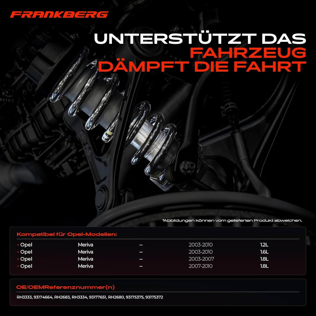 Frankberg 2x Federn Fahrwerksfeder Vorderachse Kompatibel mit Meriva 2003-2010 1.3L-1.8L MPV Replace