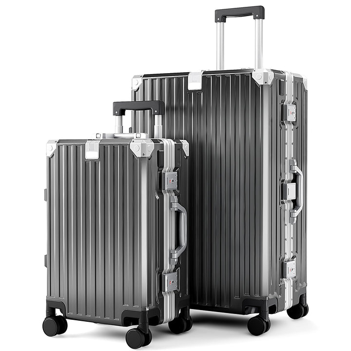 ALPHA CAMP Koffer Set M L Hartschalenkoffer Set Gross mit Rollen Suitcase Set Polycarbonat Aluminium