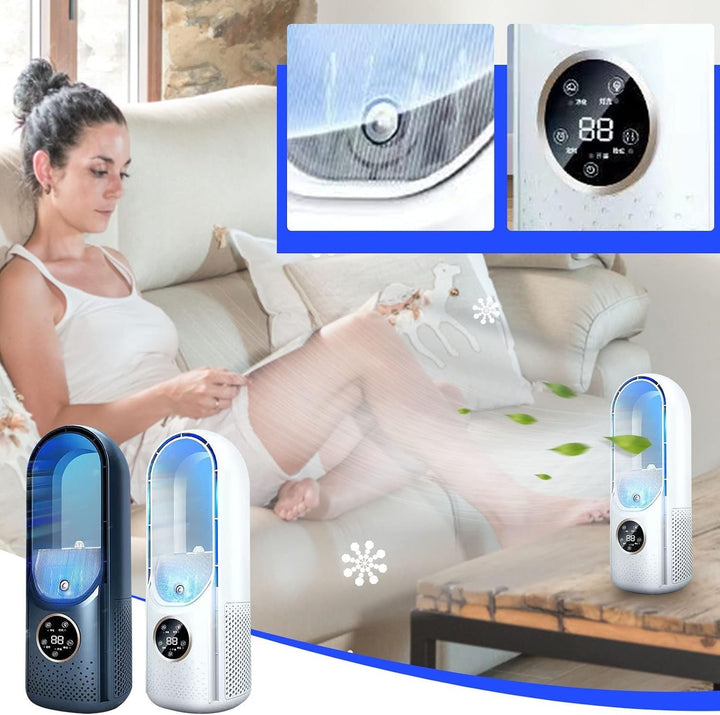 Lamellenloser Ventilator mit 6 Geschwindigkeitsstufen und Timerfunktion, USB-Multifunktionssteuerung
