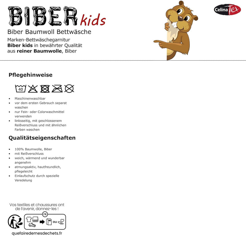CelinaTex Biber Kids Bettwäsche 135 x 200 cm 2teilig Baumwolle Biber Elfe Fee Mädchen rosa pink grün