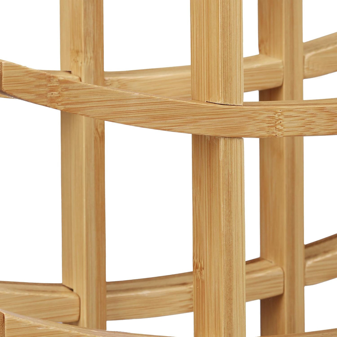 Relaxdays Weinregal Bambus, kleiner Weinständer für 12 Flaschen, 4 Ebenen, liegend, freistehend, HBT