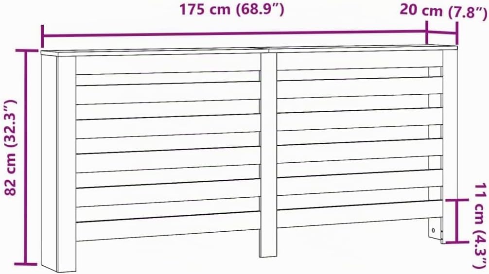 vidaXL Heizkörperverkleidung, Heizungsverkleidung Modernes Latten-Design, Heizkörperabdeckung für Wo